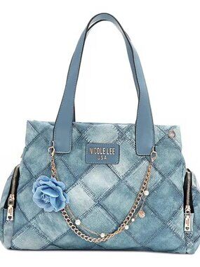 Nicole Lee Blue Flower Handbag